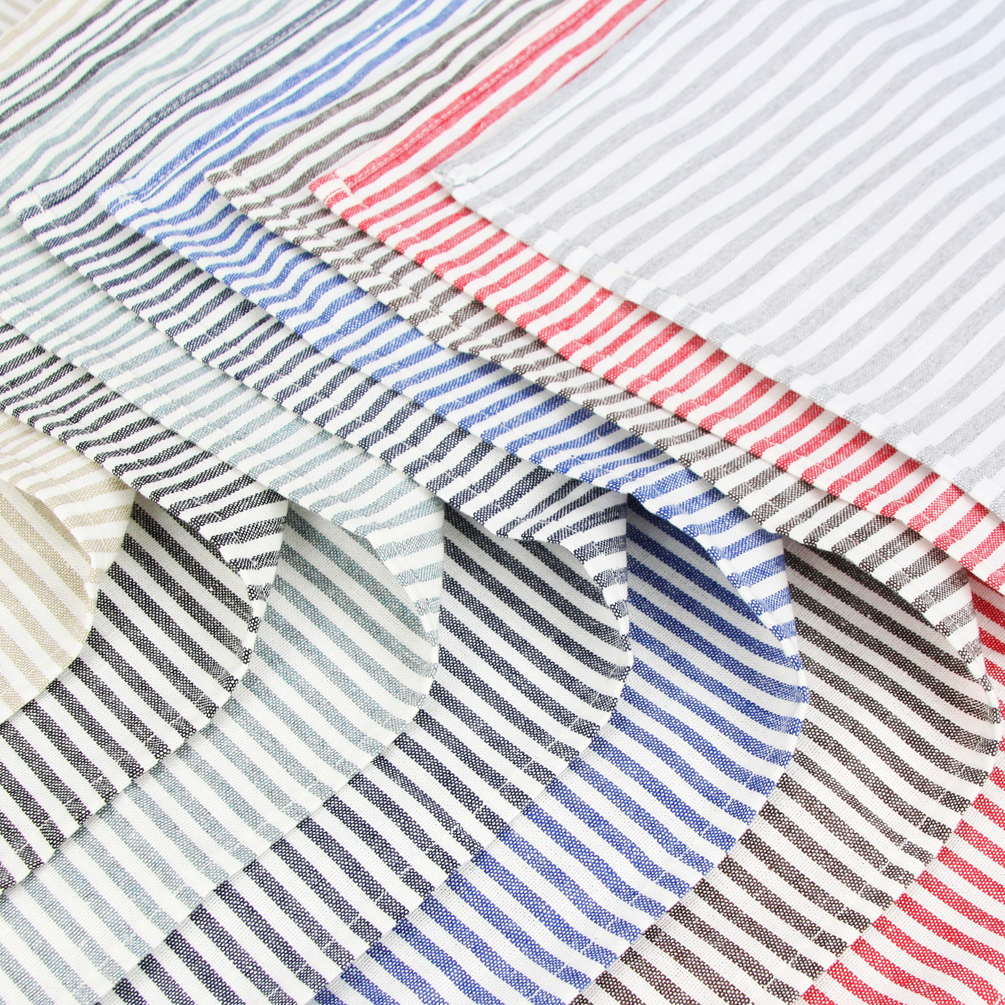 Linen Napkin Set - Plain Striped Linen Cotton Blended Dinner