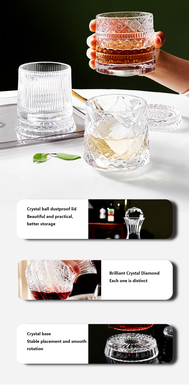 DEOUNY European Star Diamond R - Glass Decanter Whiskey 评论和价格