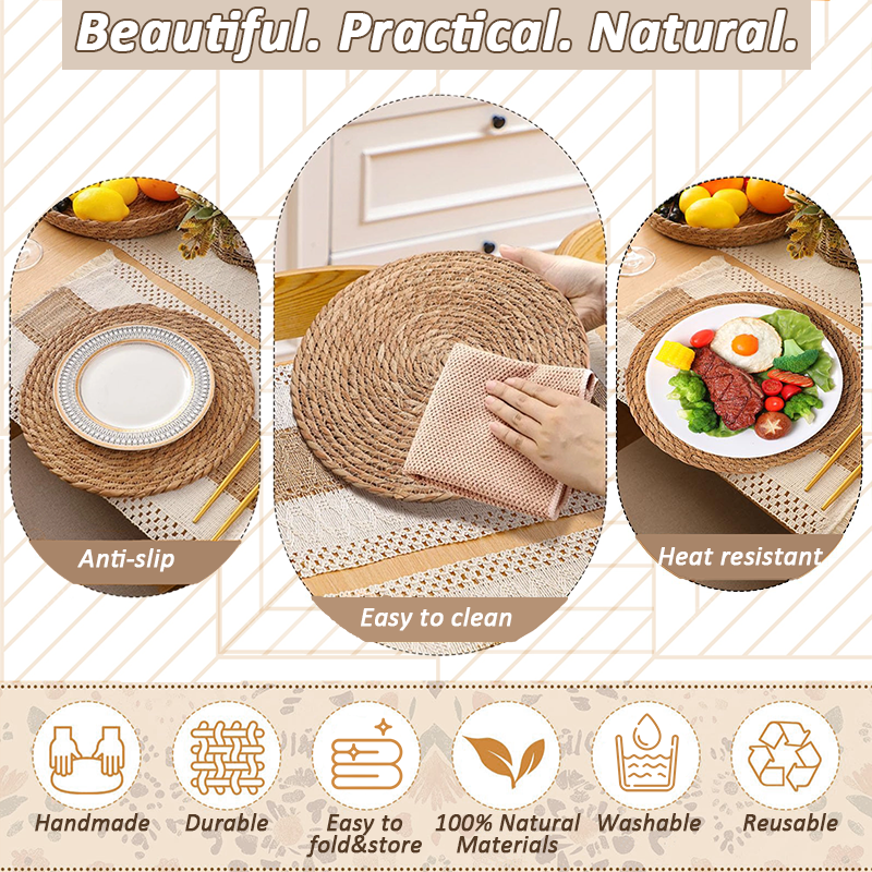 4/6/8 Sets Boho Dining Table D - Linen Napkin Set 评论和价格