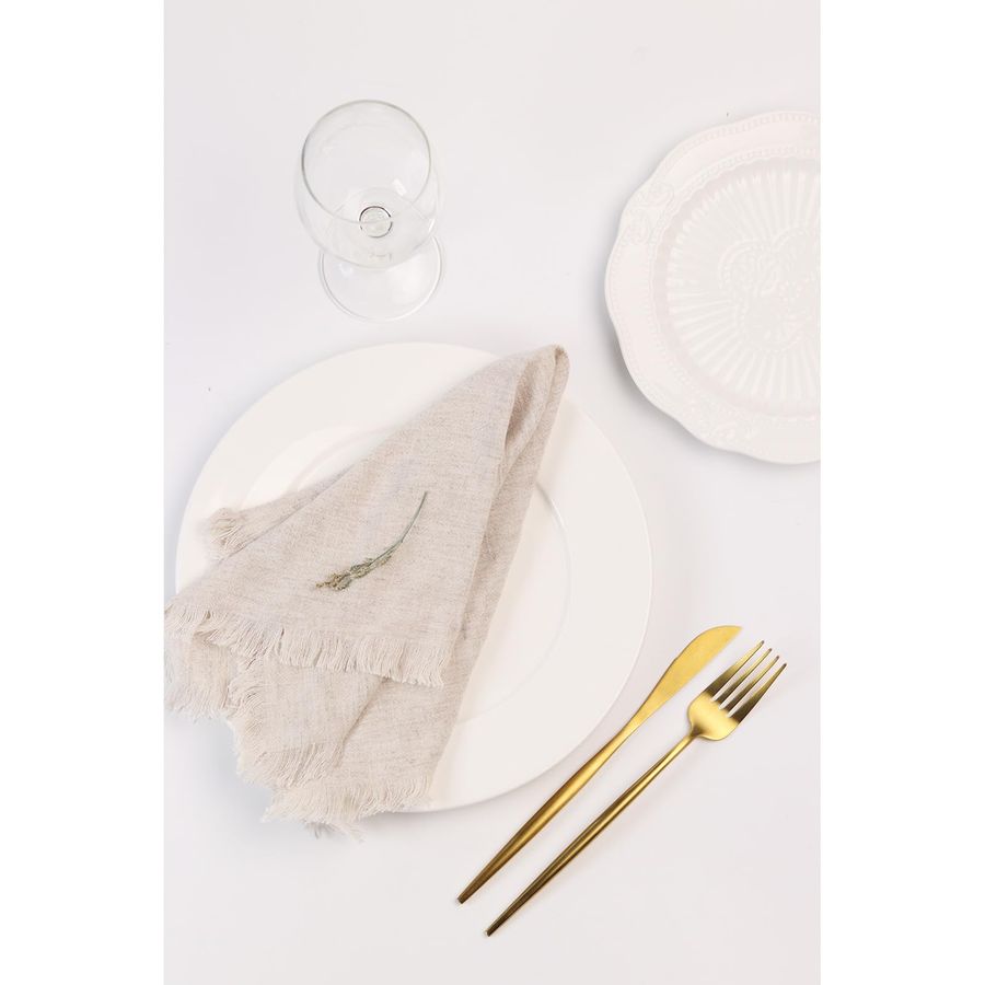 Cloth Napkins with Fringe,18 x - Linen Napkin Set 评论和价格