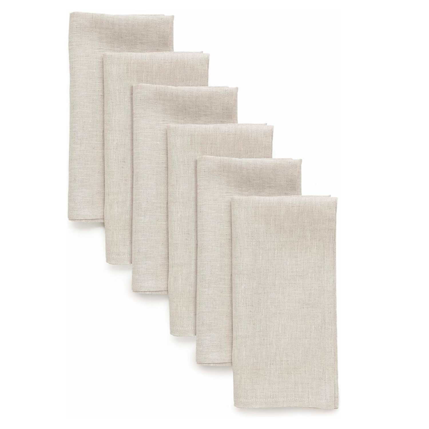 6 Pieces 100% Linen Dinner Nap - Linen Napkin Set 评论和价格