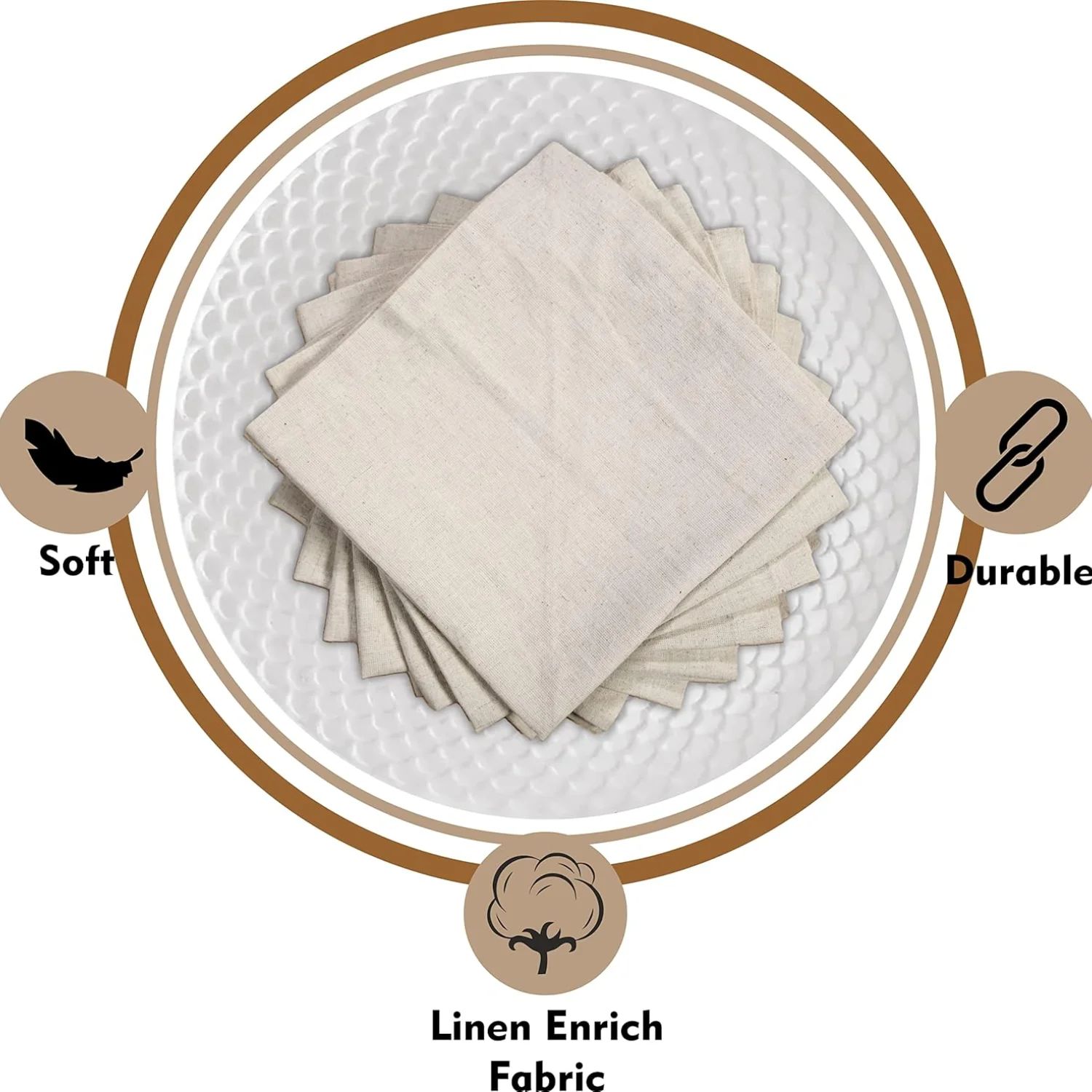 6 Pieces 100% Linen Dinner Nap - Linen Napkin Set 评论和价格
