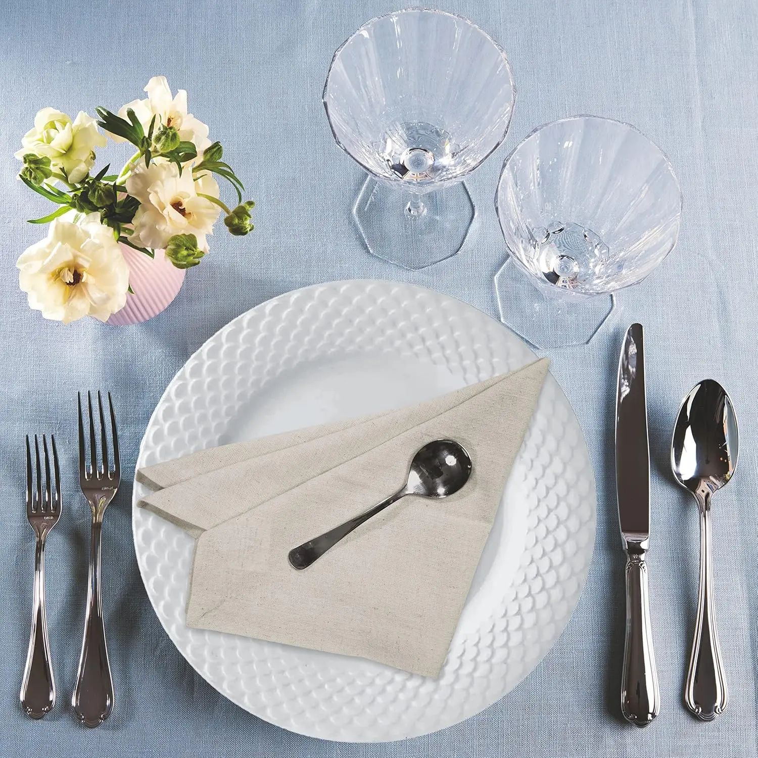 6 Pieces 100% Linen Dinner Nap - Linen Napkin Set 评论和价格