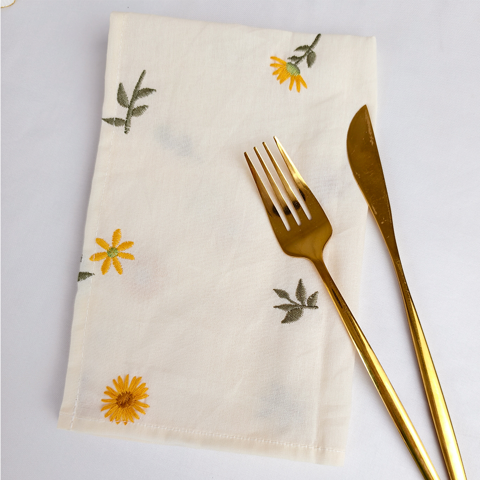 6PCS Cotton Embroidery Table N - Linen Napkin Set 评论和价格