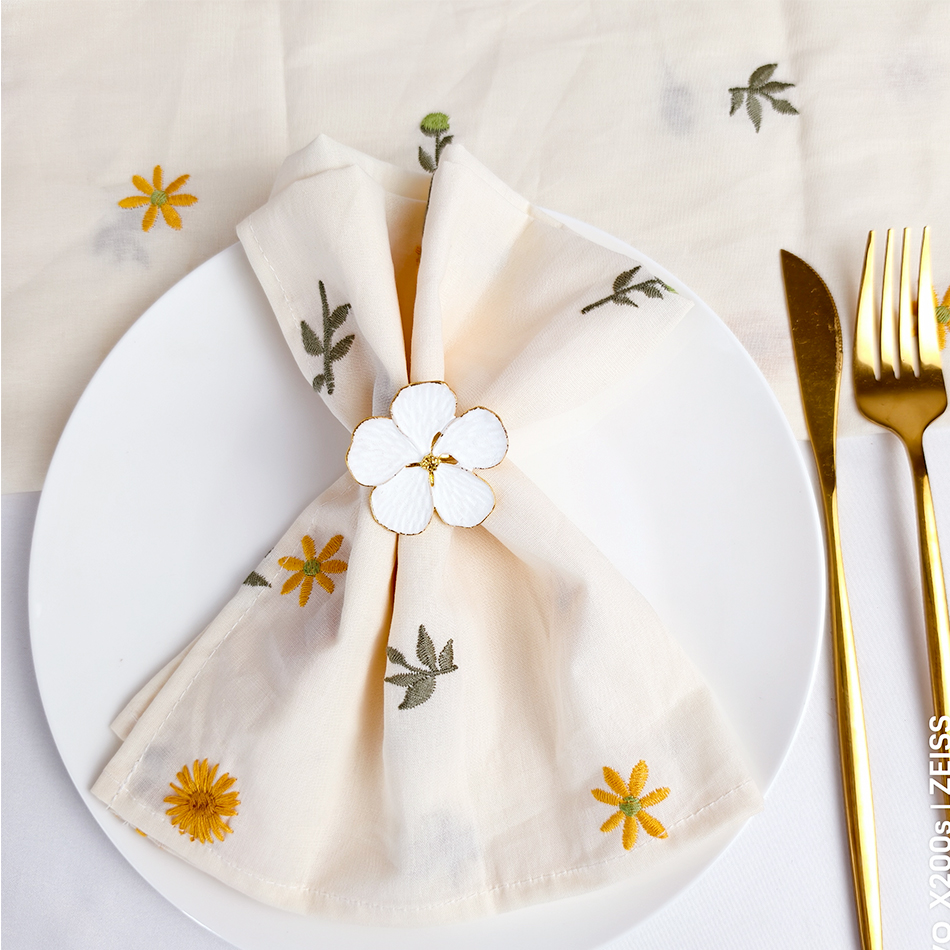 6PCS Cotton Embroidery Table N - Linen Napkin Set 评论和价格
