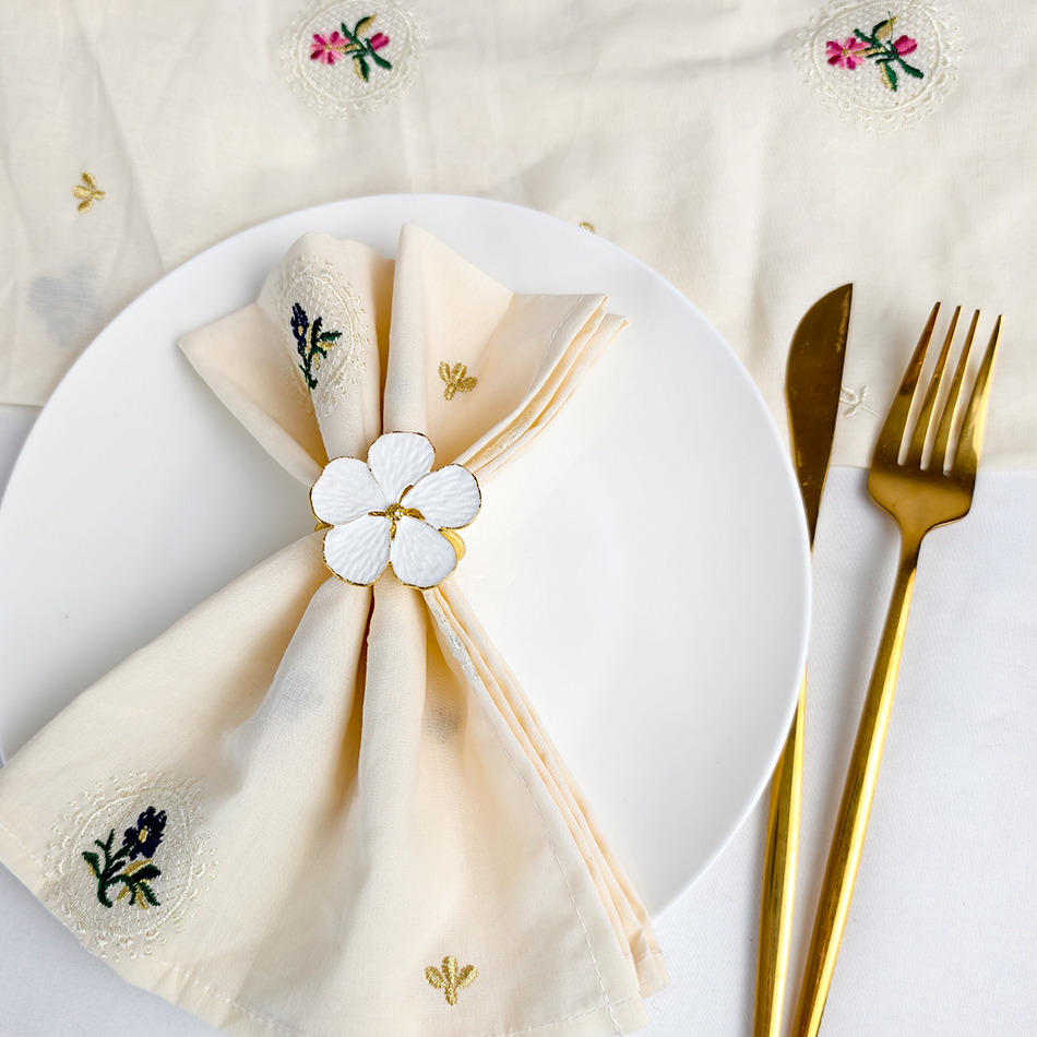 6PCS Cotton Embroidery Table N - Linen Napkin Set 评论和价格