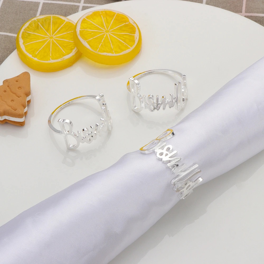 Ele Simple Metal Napkin Rings  - Linen Napkin Set 评论和价格