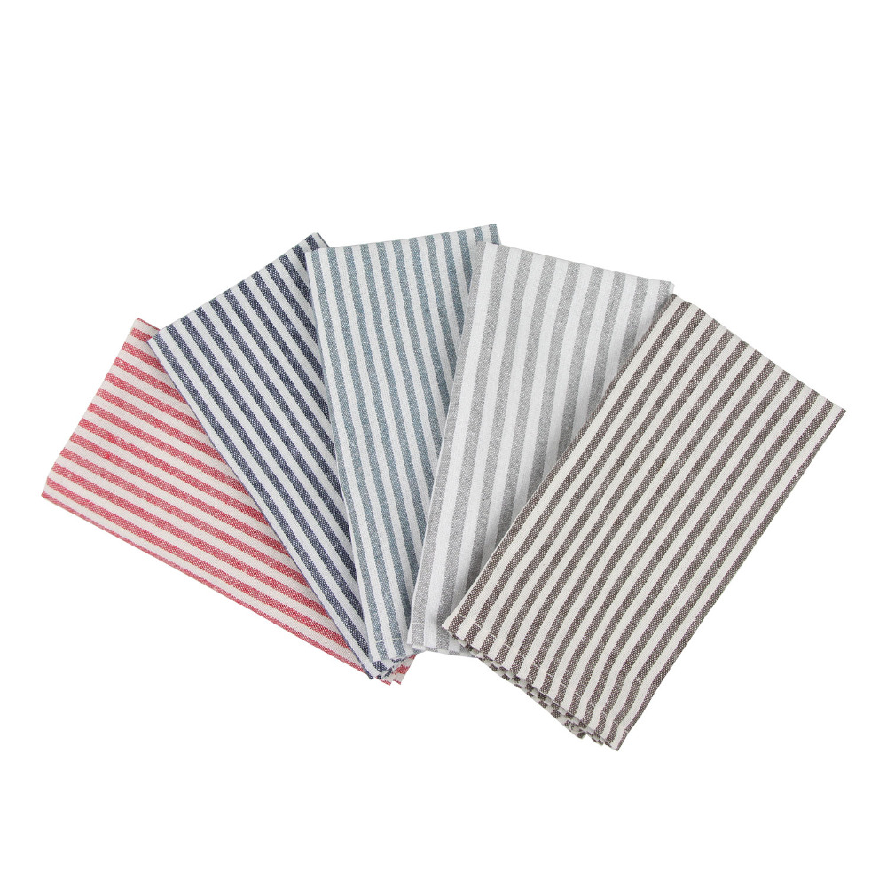 Plain Striped Linen Cotton Ble - Linen Napkin Set 评论和价格