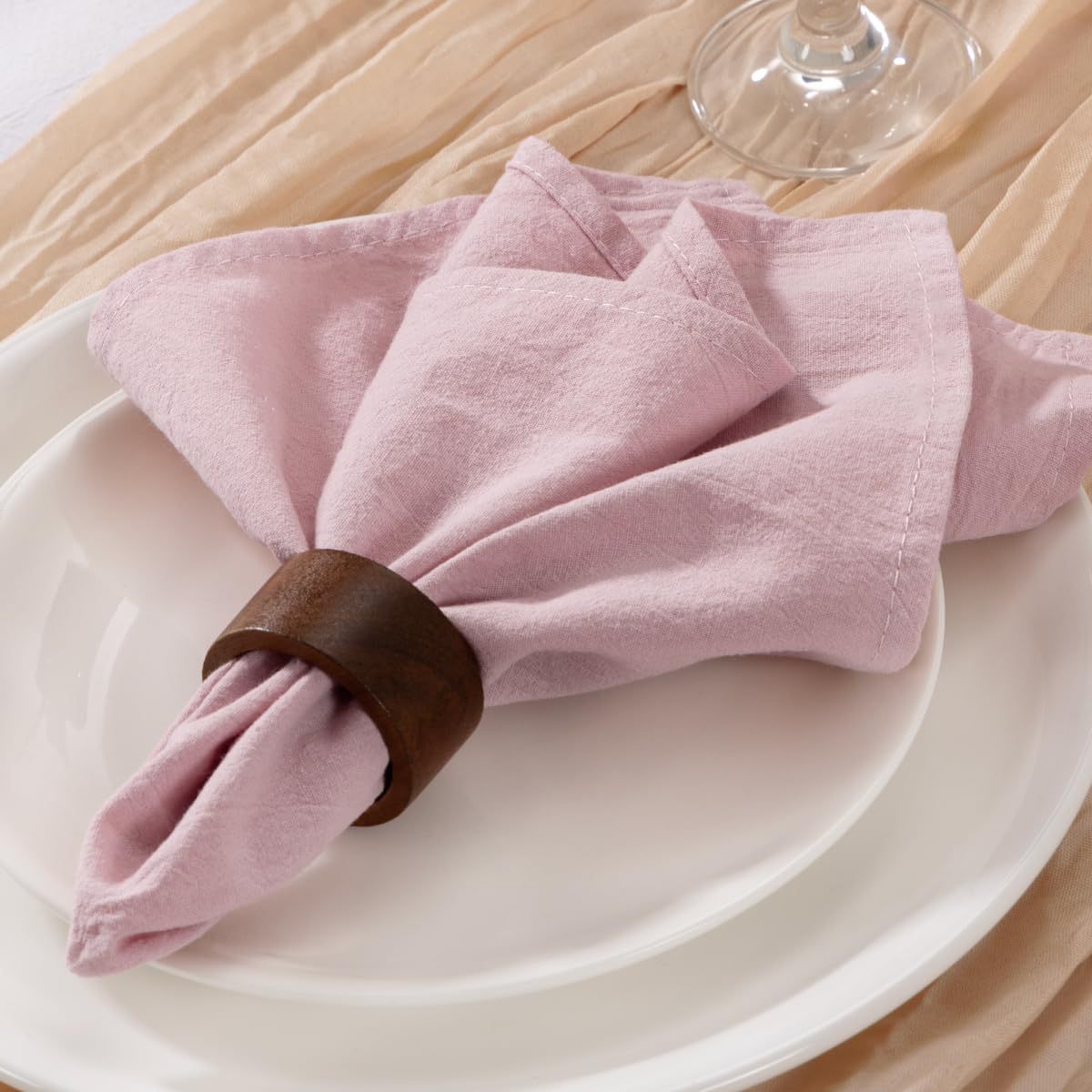 Linen Cloth Napkins Set of 8/6 - Linen Napkin Set 评论和价格