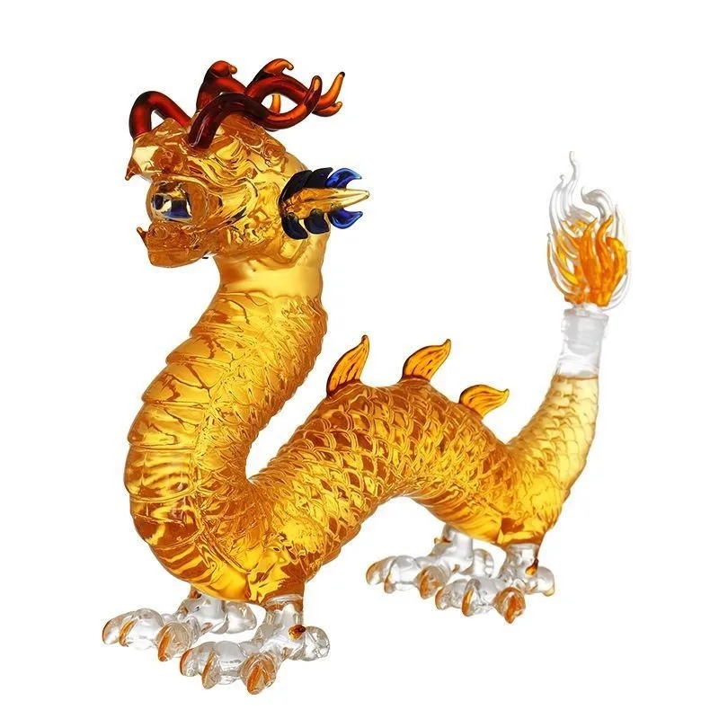 Dragon shaped Chinese Zodiac w - Glass Decanter Whiskey 评论和价格