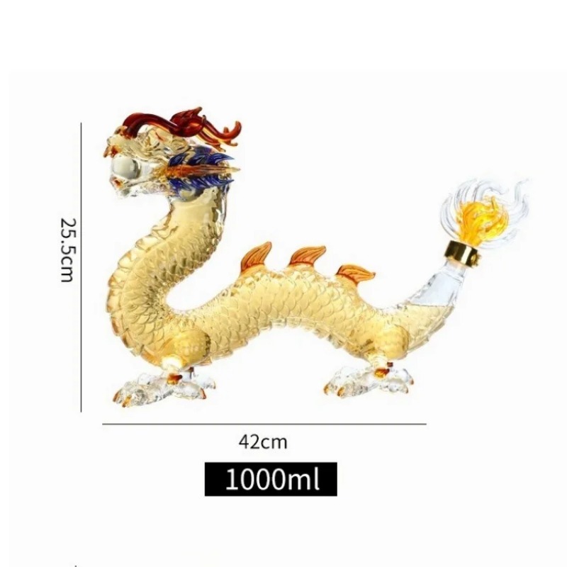 Dragon shaped Chinese Zodiac w - Glass Decanter Whiskey 评论和价格