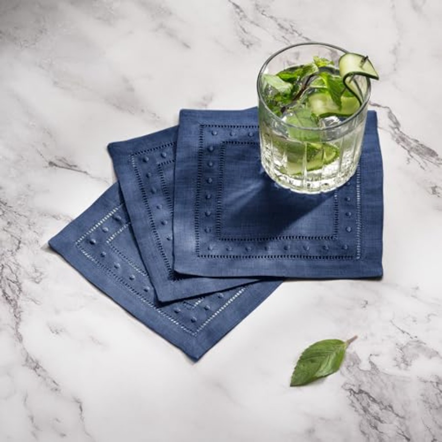 Linen Cocktail Napkins 6 x 6 i - Linen Napkin Set 评论和价格