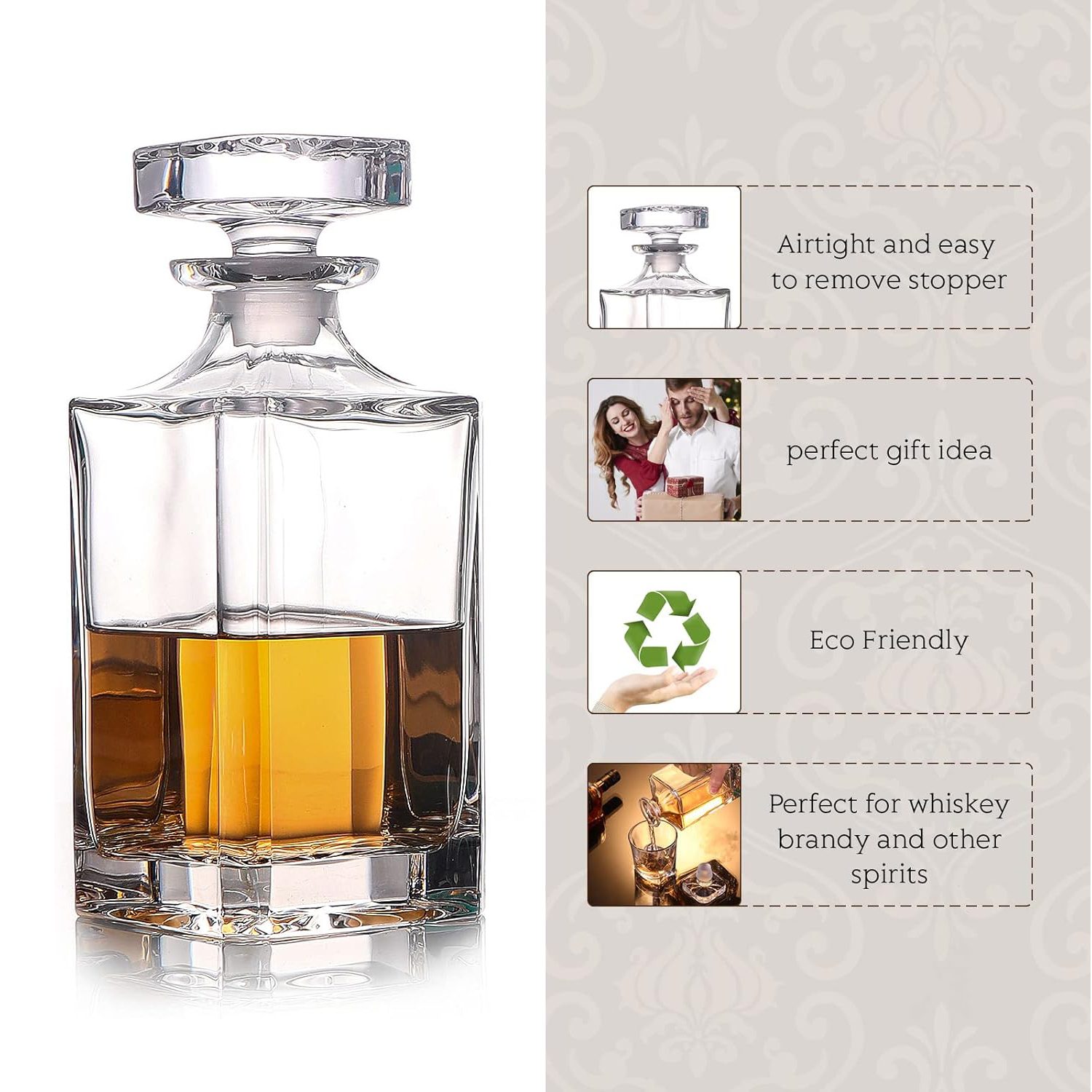 Glass Decanter - Whiskey Decan - Glass Decanter Whiskey 评论和价格